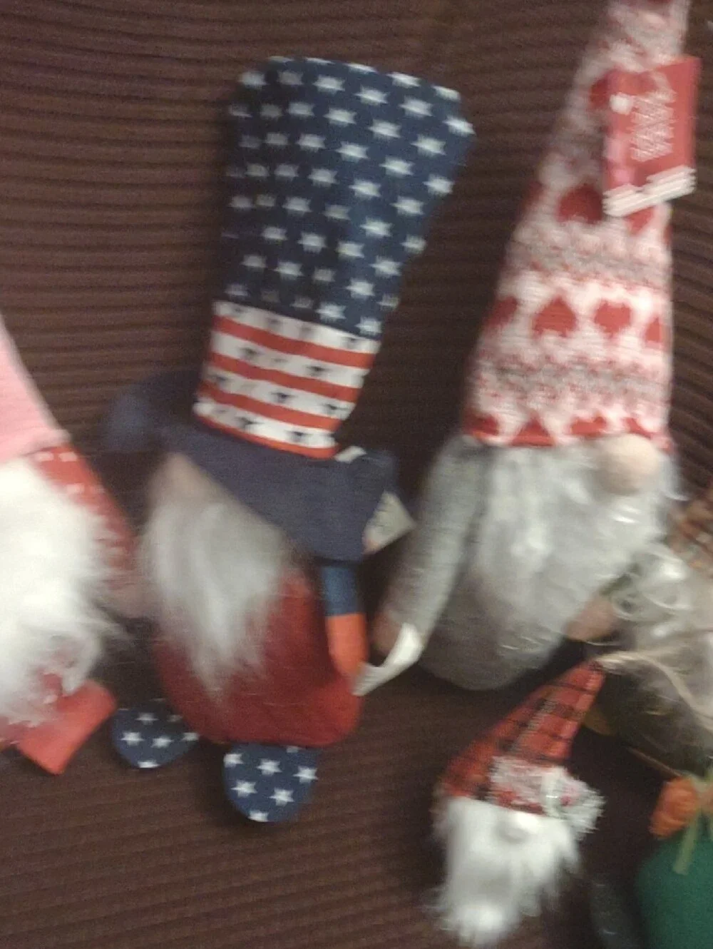 Assorted Decorative Gnome Plush Trio - Red, Pink, Blue & Green
